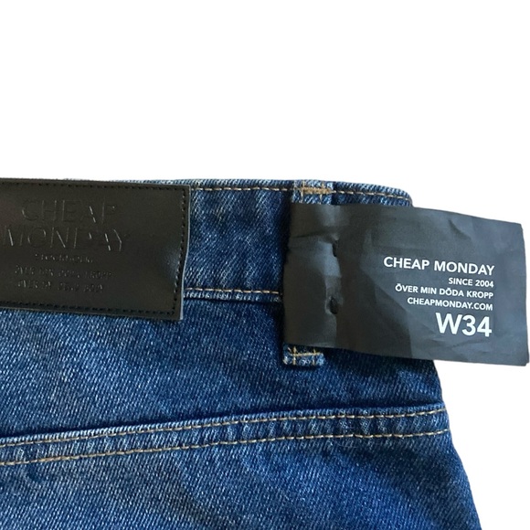NWT Cheap Monday Sonic Shorts Encore Blue Denim - Picture 5 of 8